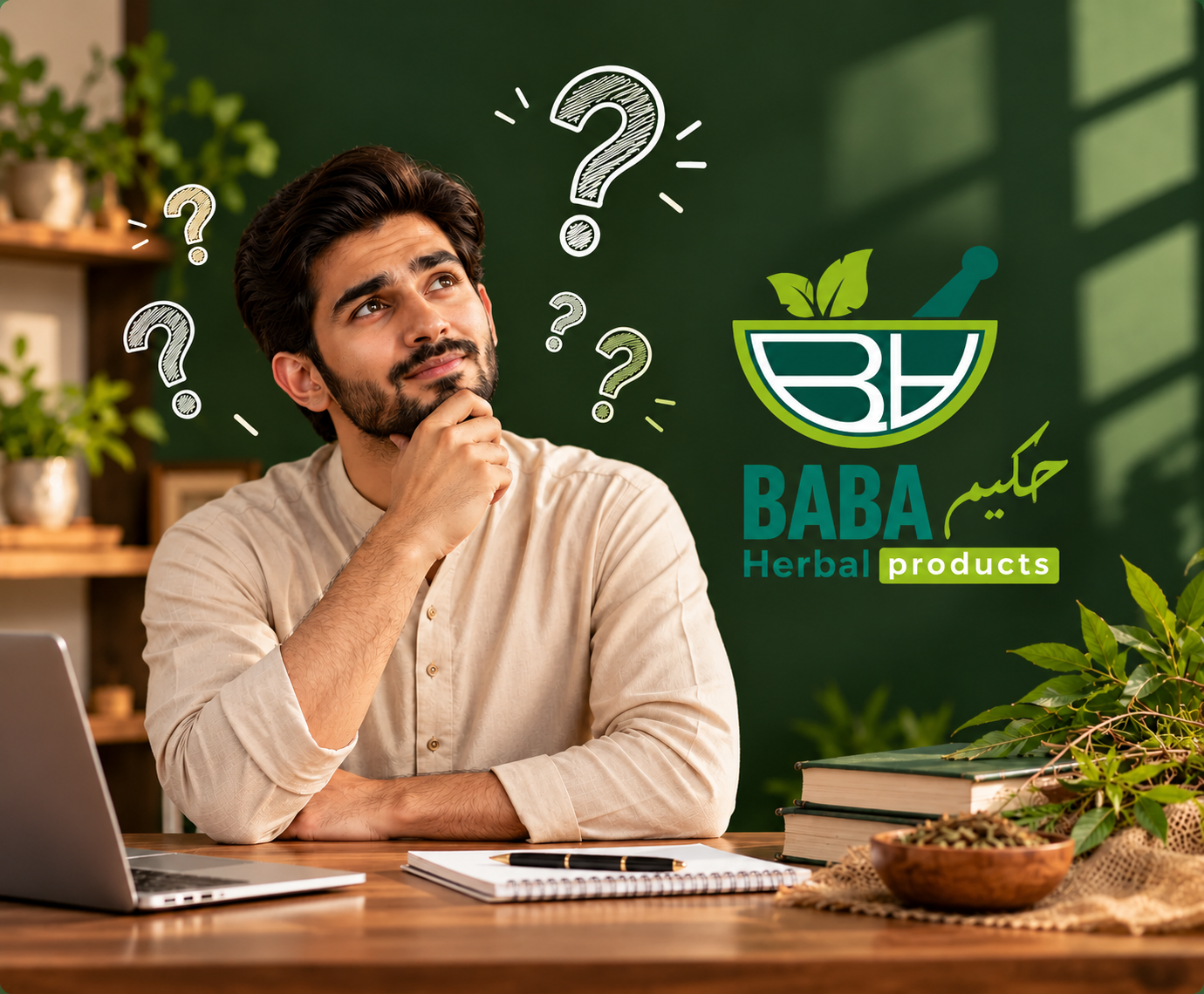 A customer exploring Baba Hakeem herbal products and asking questions